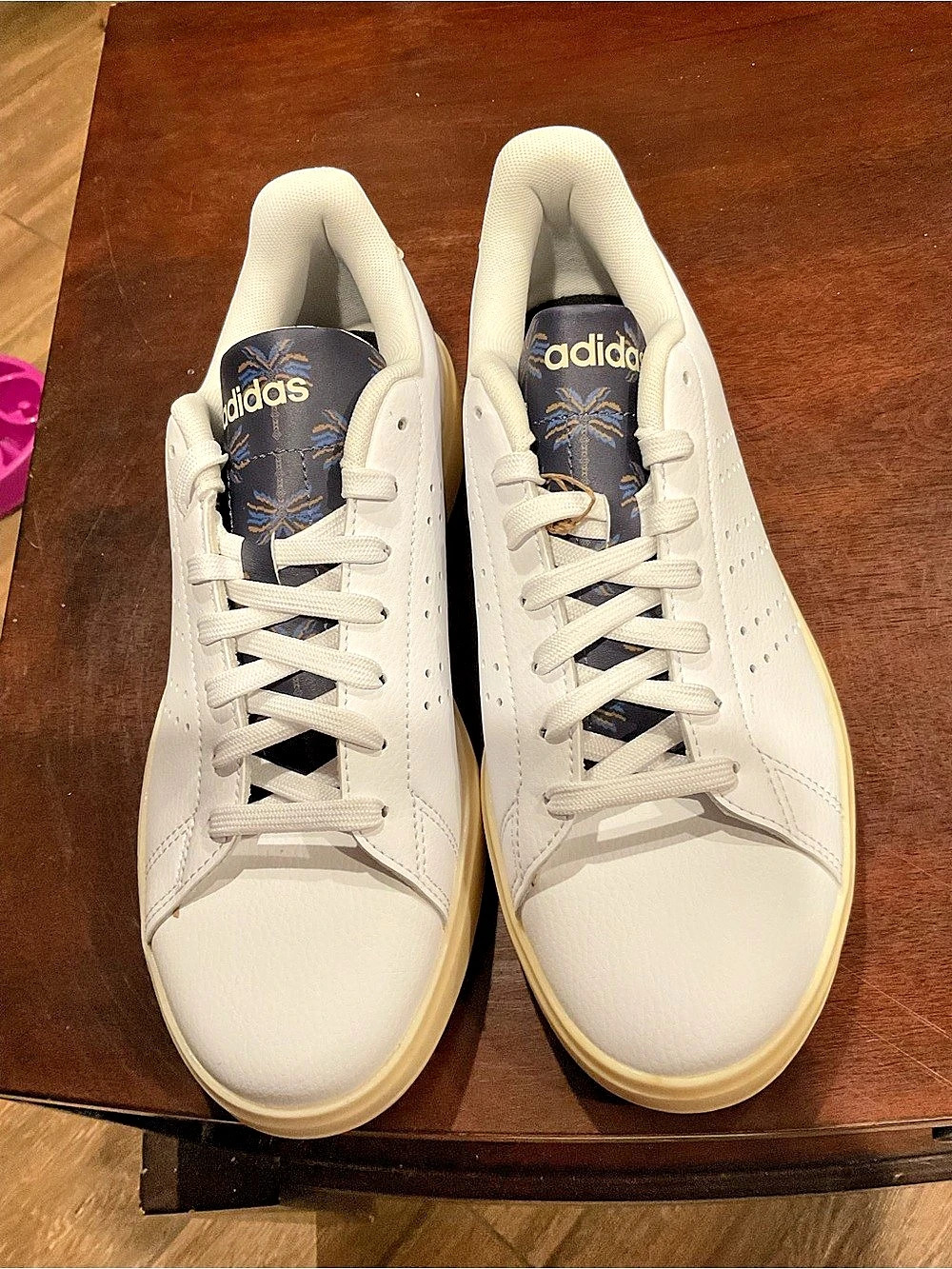 Adidas Advantage 2.0 Women’s Sneakers White & Cream with Animal Print Accents US